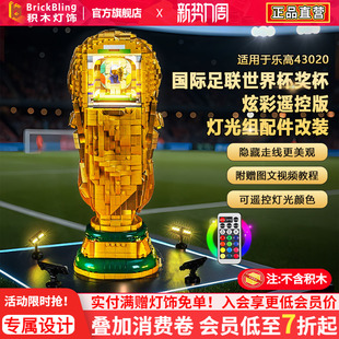 Brickbling适用乐高43020FIFA世界杯奖杯大力神杯积木灯饰配件LED