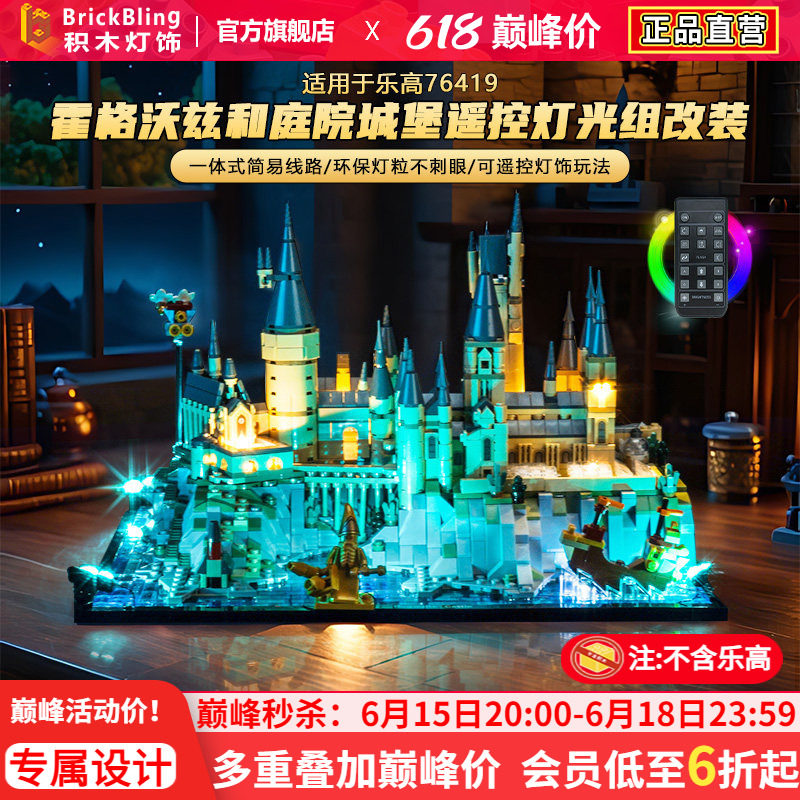 适用乐高哈利波特霍格沃茨小城堡灯饰76419和庭院灯光配件展示盒