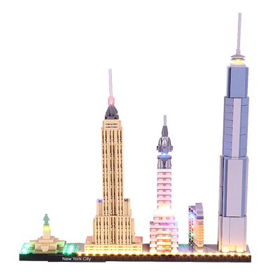 BrickBling 适用乐高21028纽约城市天际线积木拼插灯饰LED灯光组