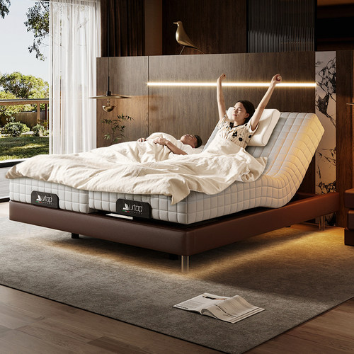 无床头电动智能床全自动两件式框架床意式极简互不干扰轻奢双人床