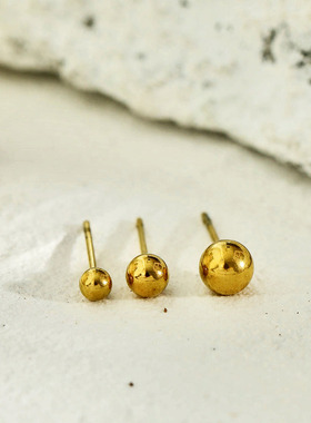 HACKNEY NINE英国伦敦轻奢欧美18K镀金豆豆3对情侣耳钉耳骨钉简约