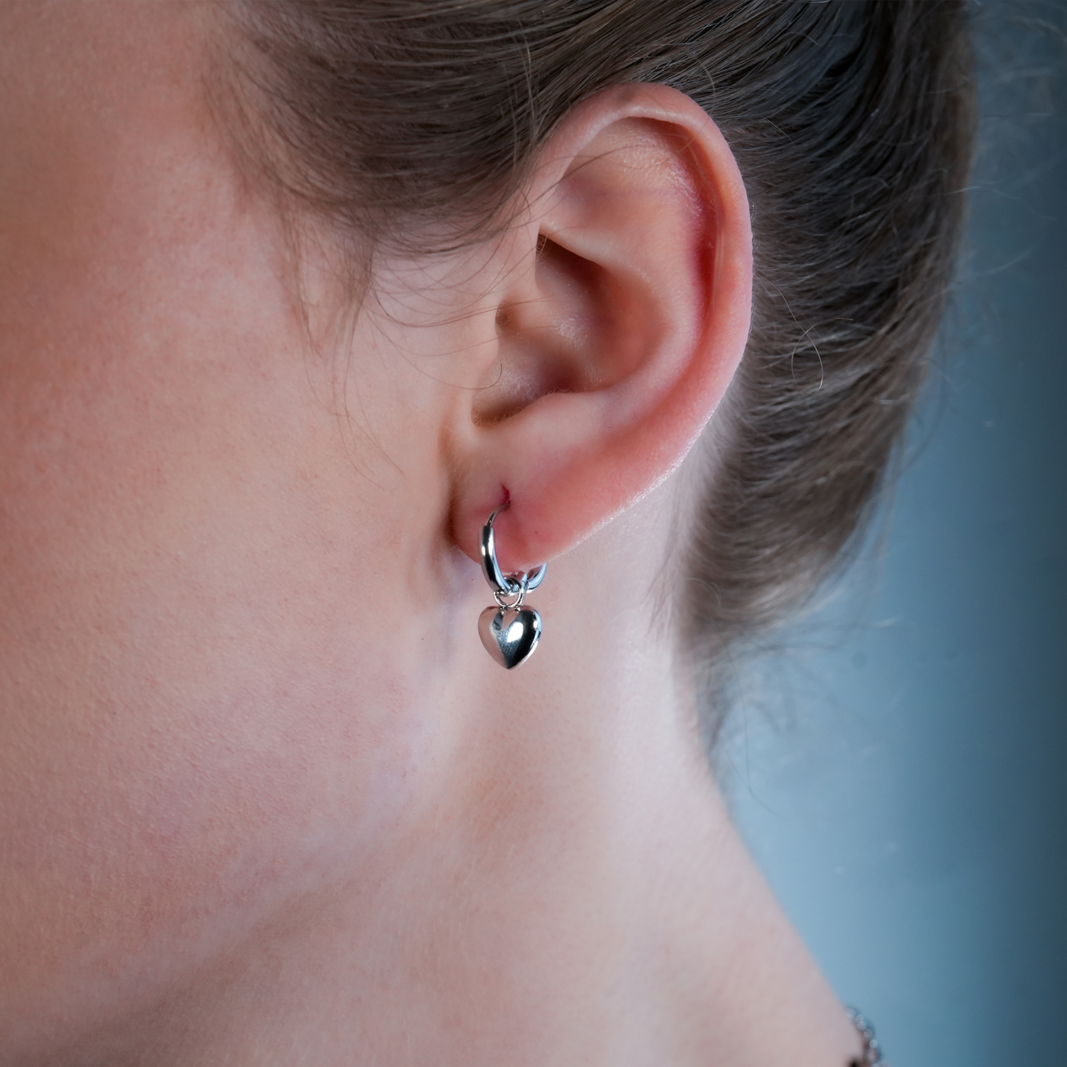 HACKNEY NINE英国伦敦轻奢欧美立体爱心浪漫精致耳环18K镀白金