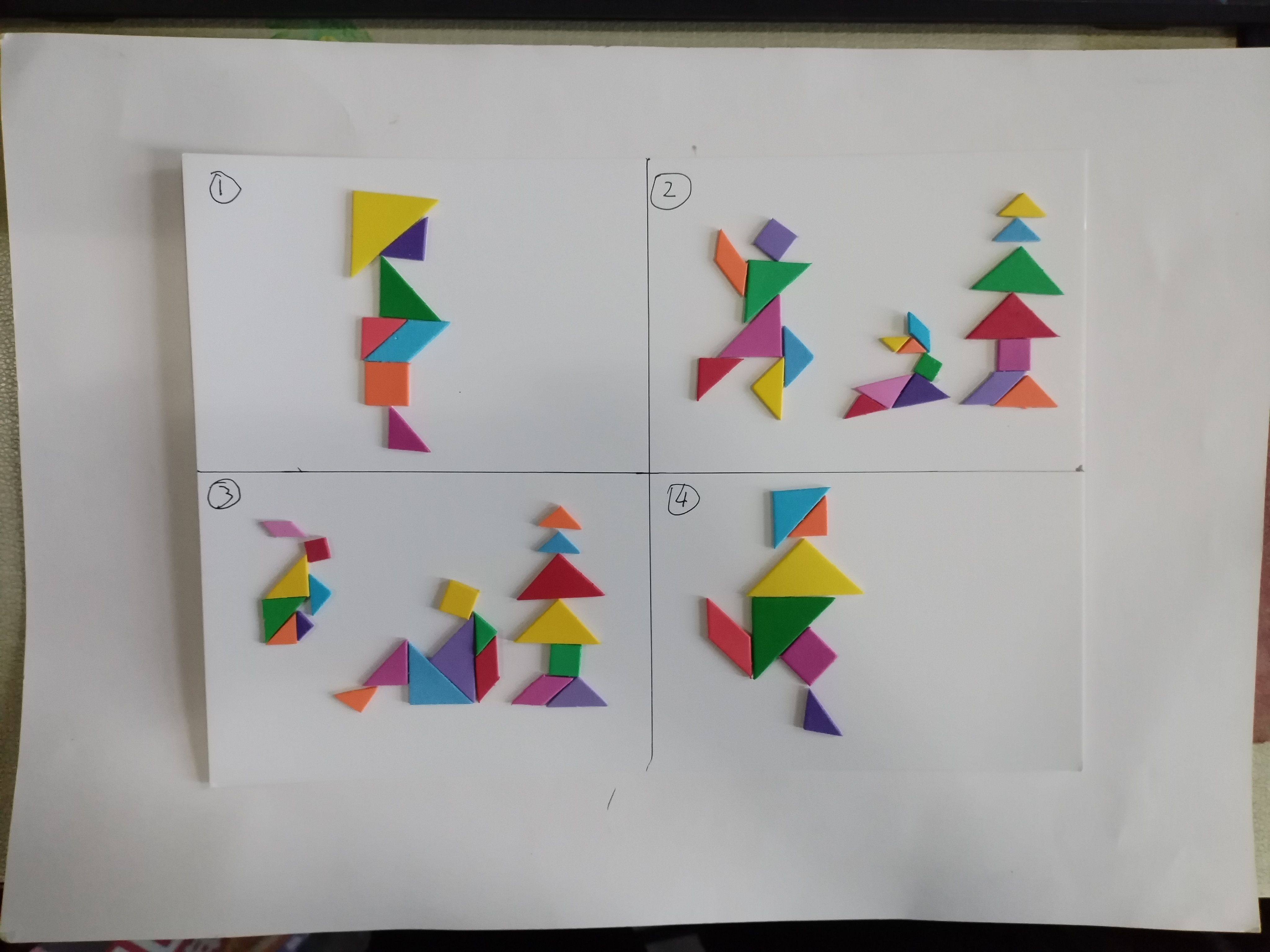 守株待兔七巧板贴纸 带背胶自粘 儿童暑假手工材料制作创意贴画