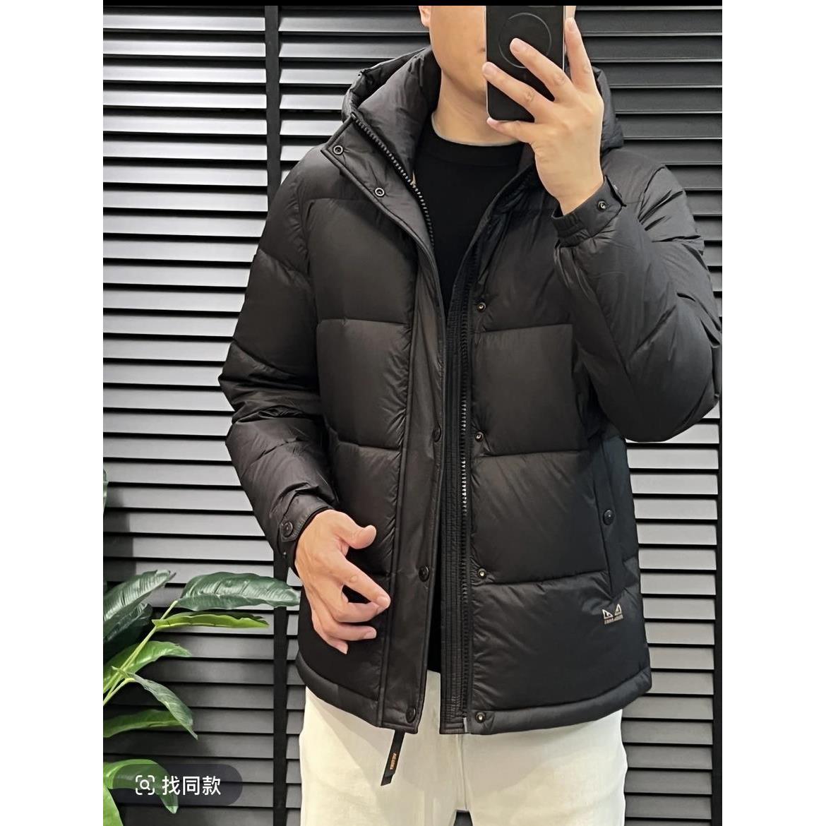 冬季男士潮流连帽羽绒服2025年新款时尚冬装保暖短款男装加厚外套