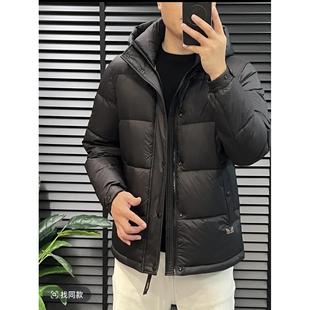 冬季男士潮流连帽羽绒服2025年新款时尚冬装保暖短款男装加厚外套
