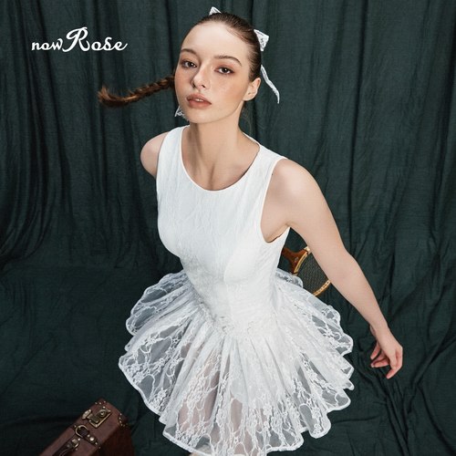 NowRose原创蕾丝速干网球裙