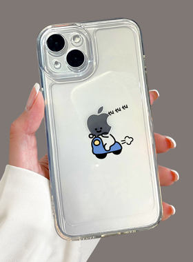 蓝色电驴适用苹果17手机壳16的新款iphone14promax保护套14max透明硅胶12潮牌ipone男女por十四max防摔11软壳