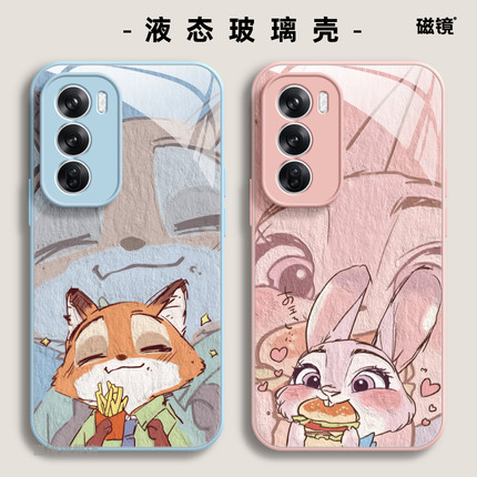 适用OPPOk12手机壳一1加13新款reno13pro尼克朱迪findx8玻璃真我硅胶GT7/6疯狂动物城ACE5硬K10男A1女a57/a32