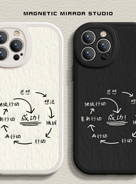 适用苹果17手机壳iPhone15promax新款13mini成功之路14pro液态8plus7p硅胶xr文字xsmax软2男14plus女6e保护套