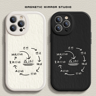 适用苹果17手机壳iPhone15promax新款13mini成功之路14pro液态8plus7p硅胶xr文字xsmax软2男14plus女6e保护套