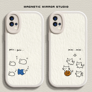 适用vivos19手机壳k11新款 opporeno13小鱼猫咪iqoo13液态findx8硅胶一加ace卡通neo10软X200pro男z9女7保护套