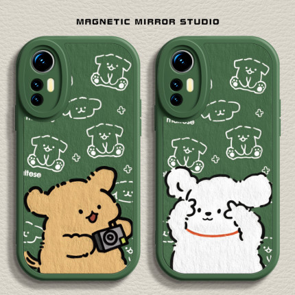 适用红米K70手机壳15ultra新款mix4卡通小狗10s液态civi3硅胶note13pro情侣小米17软k60男12x女12spro至尊版9