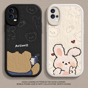 适用vivoiqoo11手机壳k10pro新款 x90小熊小兔opporeno1液态findx6硅胶r17情侣x80pro软x70男s16女z7x保护套60