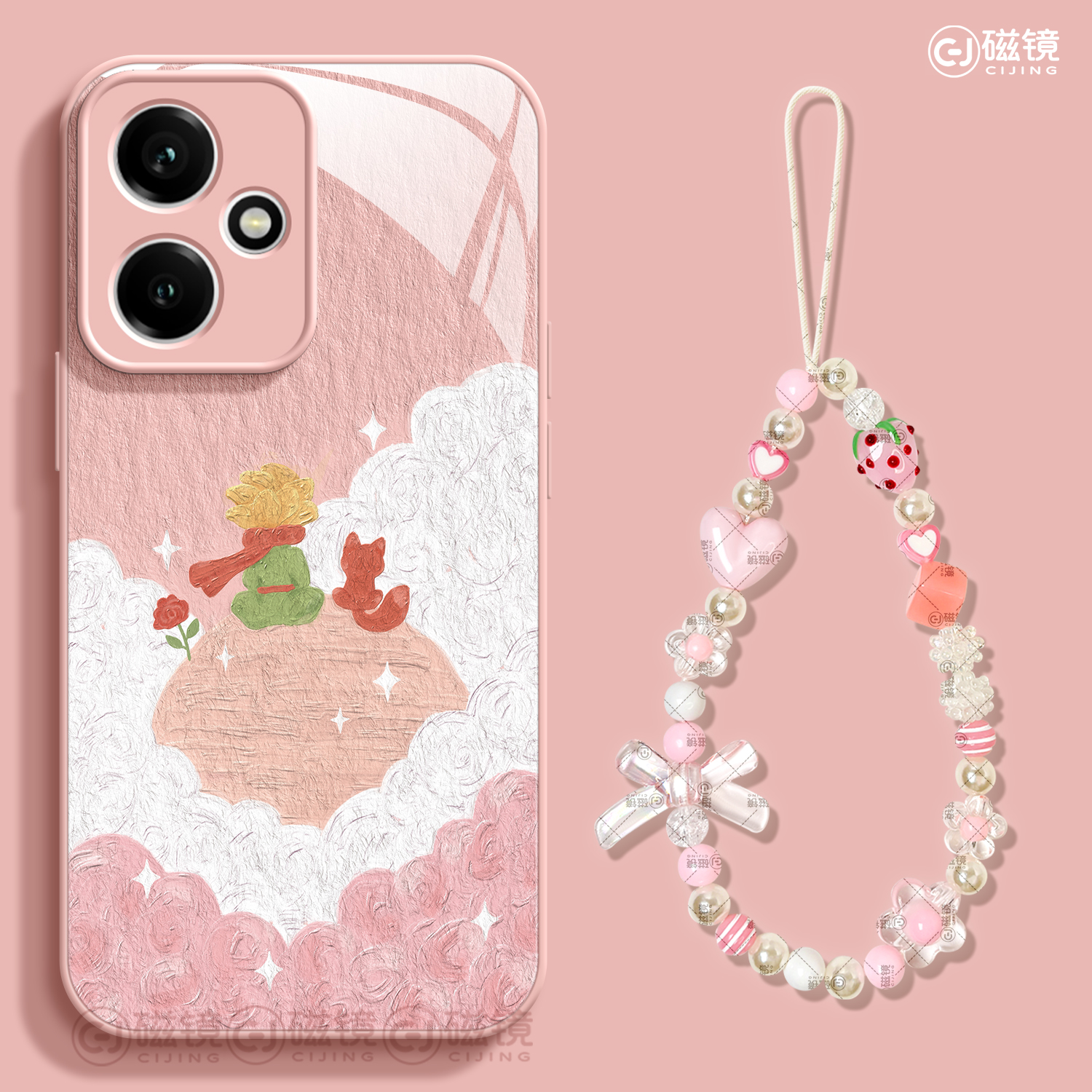 防滑卡通,可爱硅胶荣耀100手机壳