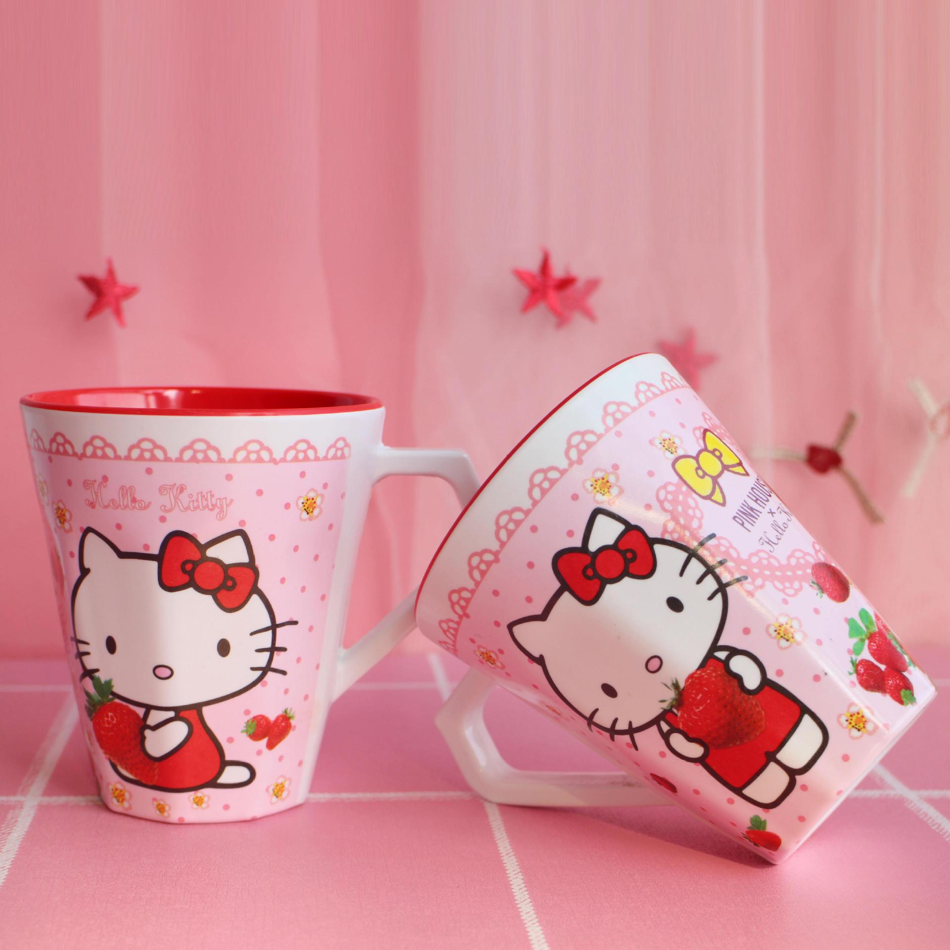 hellokitty漱口水杯喝水杯子宝宝带手柄创意可爱洗漱杯家用刷牙杯