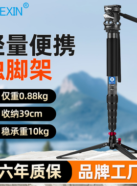 贝欣P306独脚架碳纤维专业摄影摄像机轻量便携单脚户外婚庆录像vlog拍摄相机稳定器支架液压云台三脚架三角架