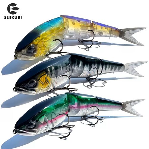 跨境新款海钓多节鱼饵50克狂鳞带闪片铅笔路亚饵马鲛鲅鱼鳕鱼假饵