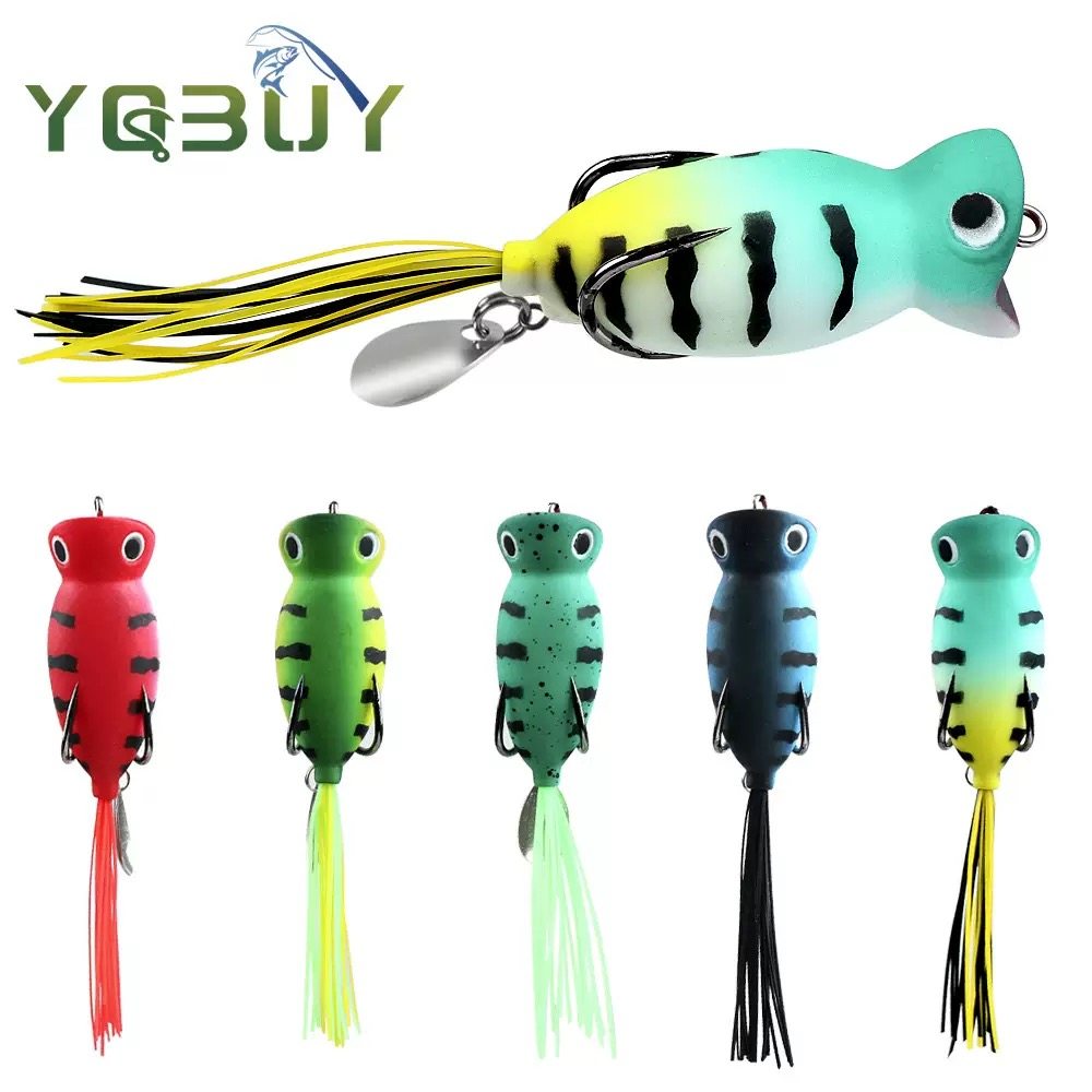 仿生雷蛙5.5cm/8.7g 大嘴波爬撞水雷蛙路亚饵带亮片防挂草黑鱼饵