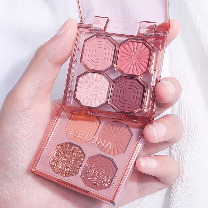 巧克力眼影盘哑光珠光亮片带闪大地色四色宝石眼影学生纯欲风平价