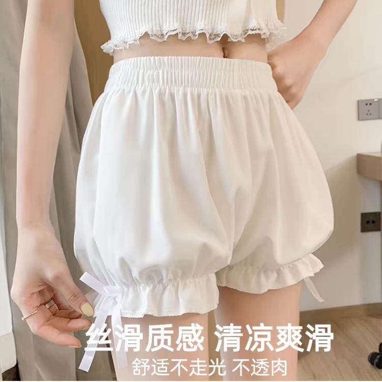 安全裤夏防走光薄款jk可外穿白色少女花苞保险裤短裤灯笼裤内搭裤