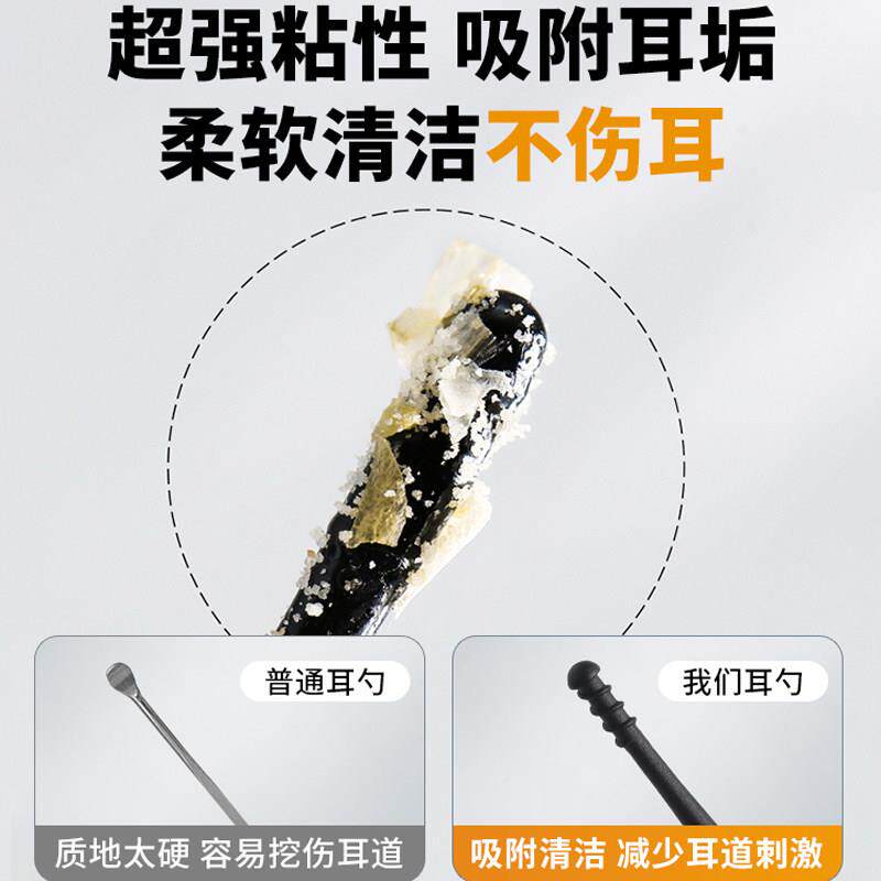 日本粘耳棒掏粘耳粘耳性黏挖耳朵勺吸性棉W-5663棒屎一次粘着式