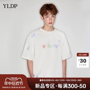 YLDP街头潮牌彩绘涂鸦印花圆领短袖T恤休闲中裤套装童趣感手绘风