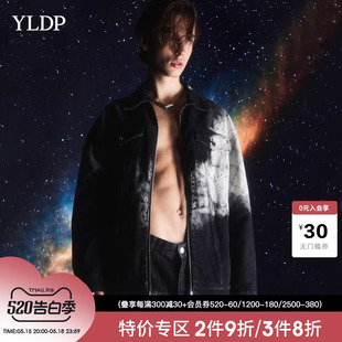 高街复古经典 YLDP明星同款 老花拉链牛仔外套男女无性别牛仔衣