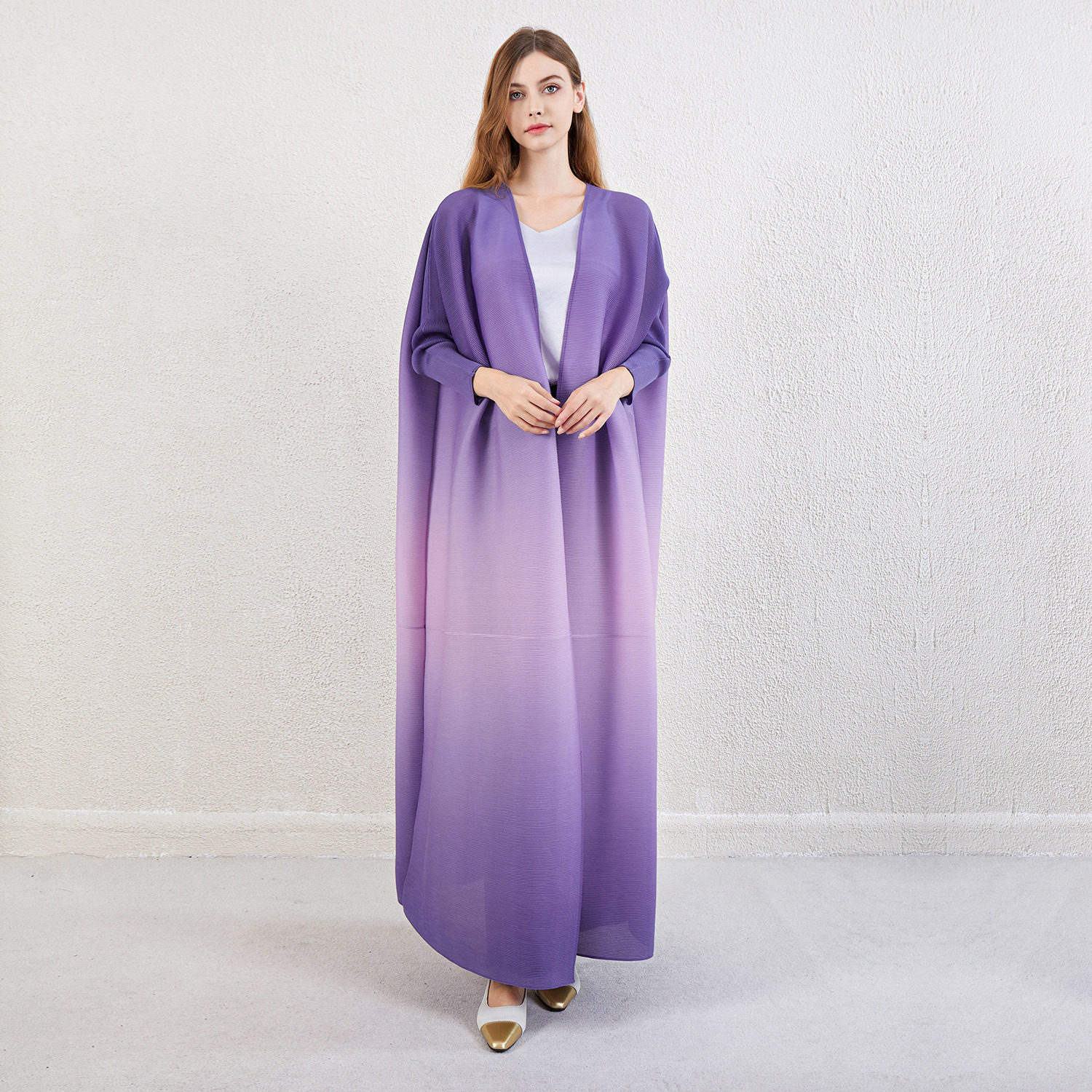 蝙蝠袖外套褶皱女神范欧美风气质