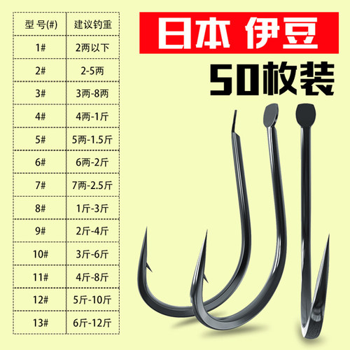 日本进口伊豆散装鱼钩外歪嘴有刺