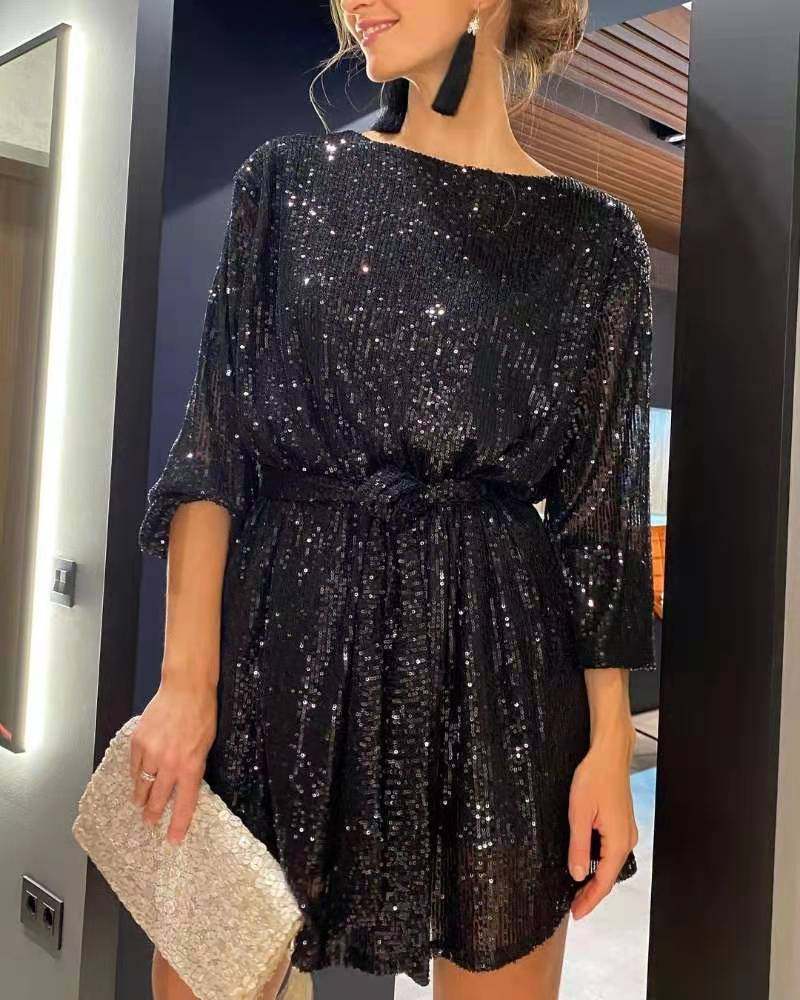 Women sexy party evening dress 节日聚会亮晶晶连衣裙小礼服裙