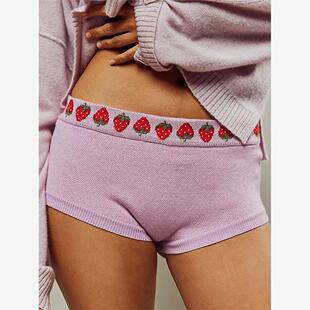 Knitted tight low waisted shorts for women女针织紧身低腰短裤