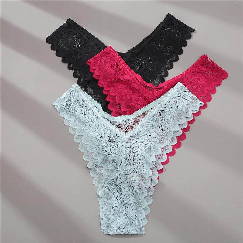 Lace Thongs 3Pcs/set Women Sexy G-string Underwear Panties,女士内衣/男士内衣/家居服,女丁字裤,淘宝优惠券,粉丝福利购,淘宝优惠卷
