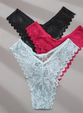 Lace Thongs 3Pcs/set Women Sexy G-string Underwear Panties