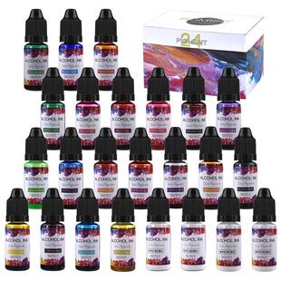 24 Colors/Set 10ML Epoxy Resin Pigment Kit Art Ink Alcohol L