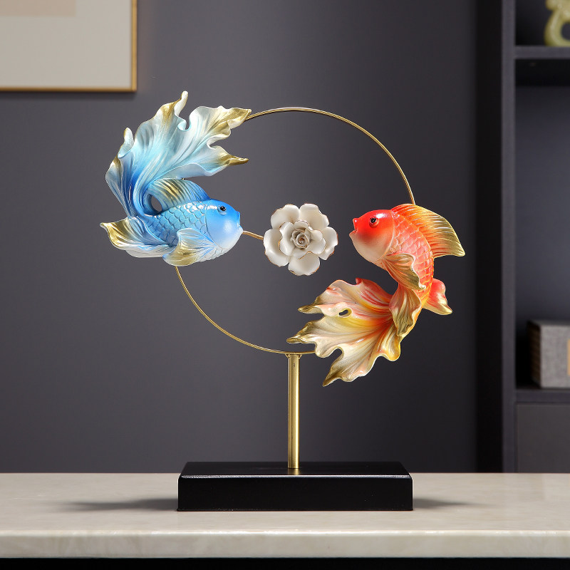 沛纳丽年年有余如鱼得水招财摆件客厅电视柜家居装饰品乔迁礼物