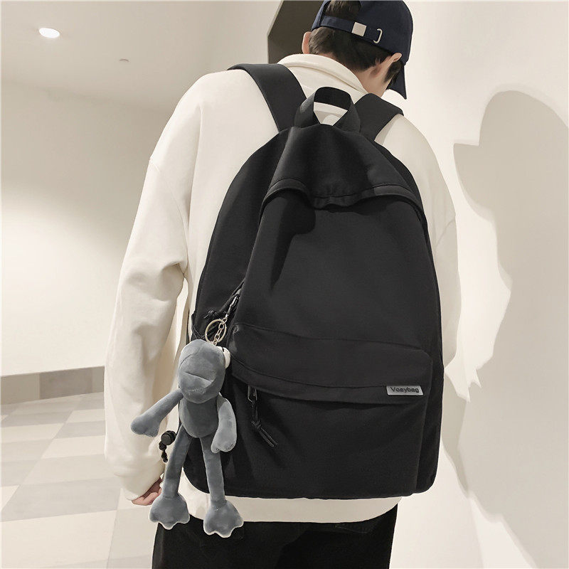 书包男初中高中生新款高颜值男生双肩包美式灰色男款高街背包肩包