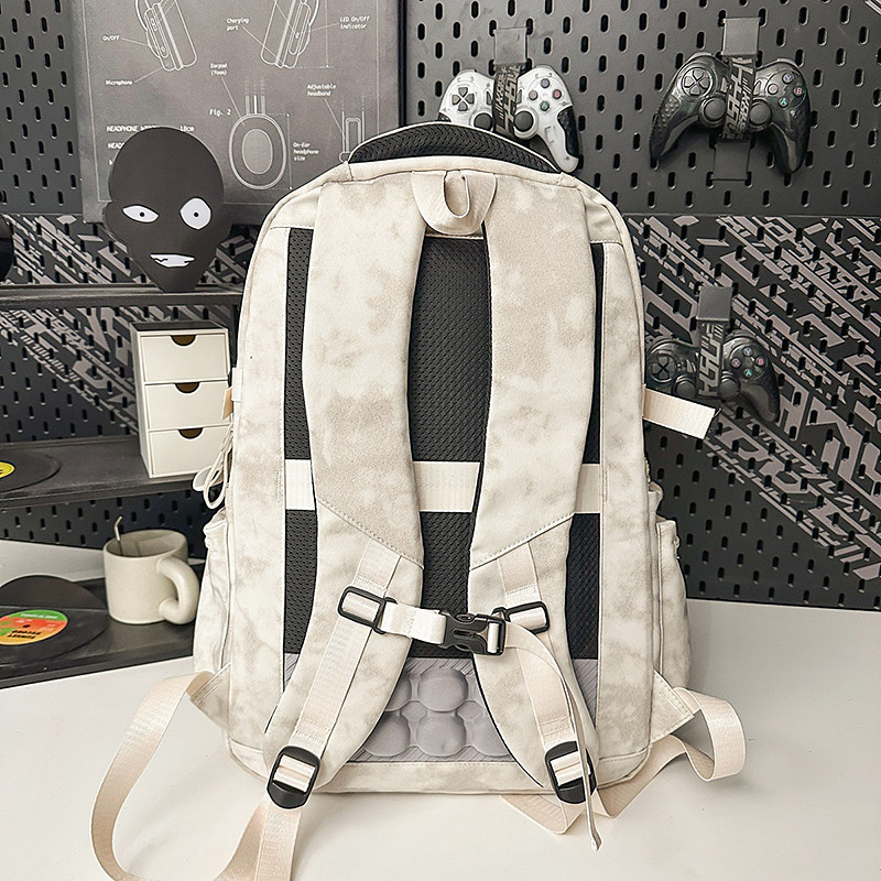 多功能宽背带书包初中女生高中生男款双肩包大学生旅行户外出背包