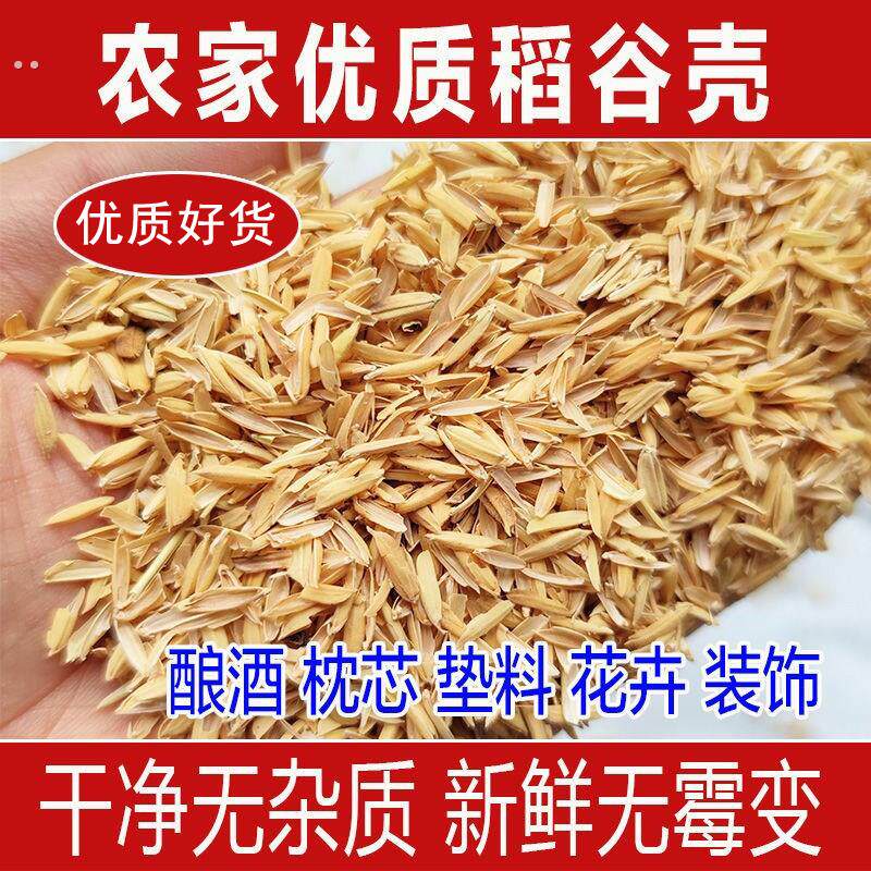 稻壳垫料新鲜谷壳粗糠米糠喂鸡宠物芦丁鸡垫料枕头芯填充酿酒饲料