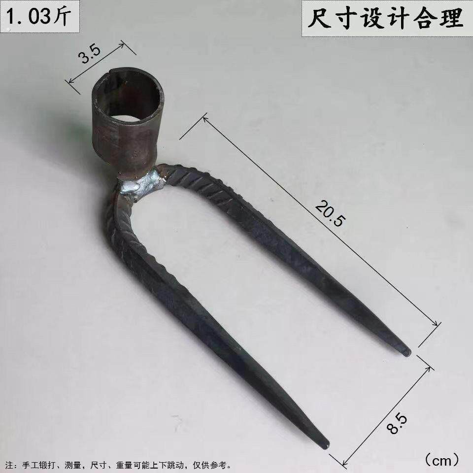 专用大2二齿猛钢锻打铁耙子耙钉锄头菜园除草松土园林农用二齿耙