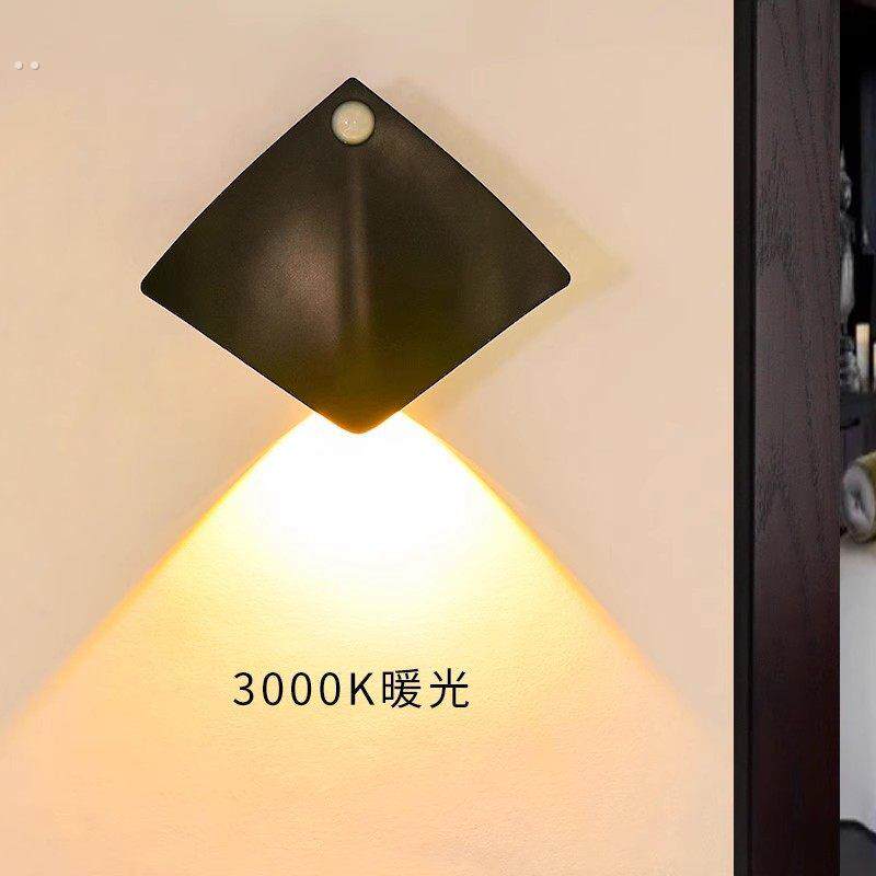 门口感应灯入户门牌氛围走廊自动射灯玄关充电照明灯智能感应壁灯