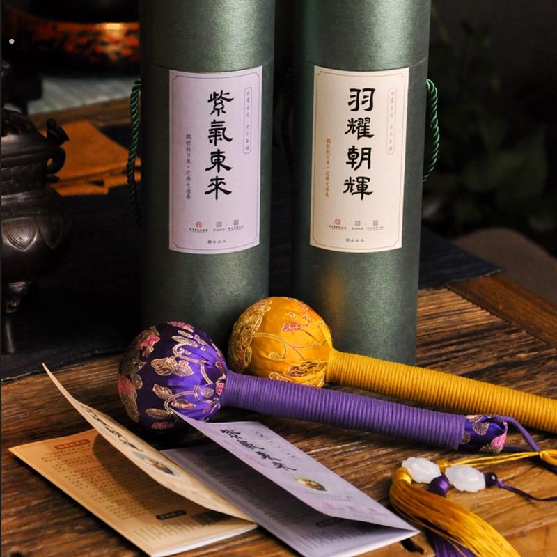 匠心严选 手工锦缎长款按摩敲打香锤养身捶背