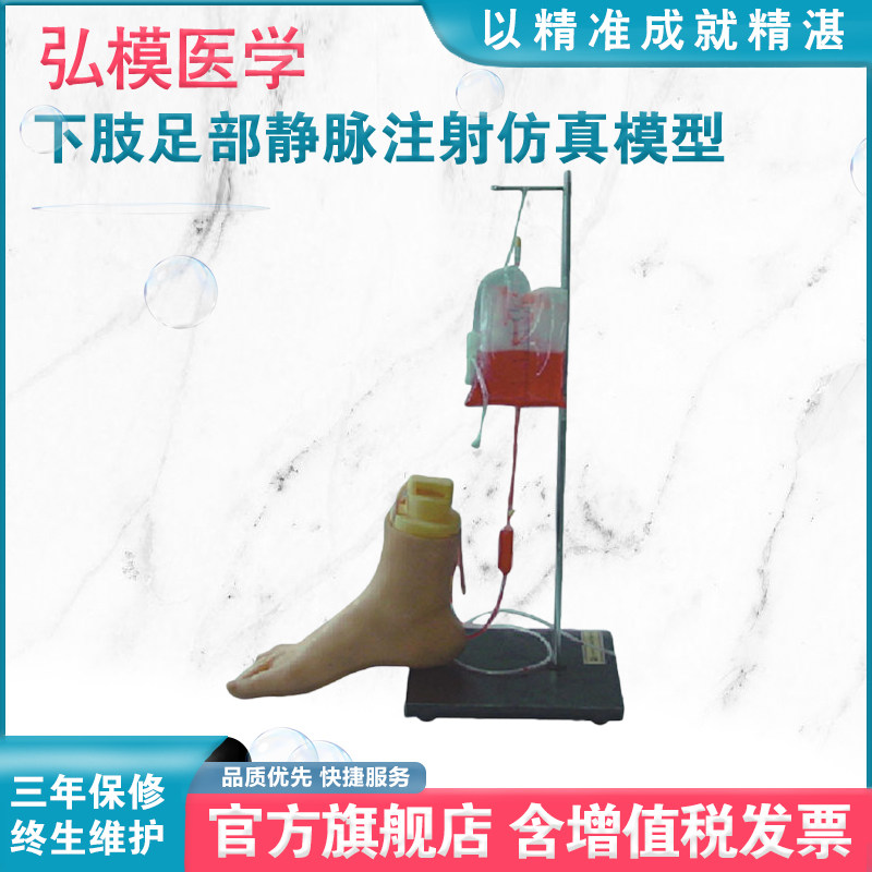 弘模H3018下肢足部静脉注射仿真模型静脉血管系统模拟血液注入血管系统