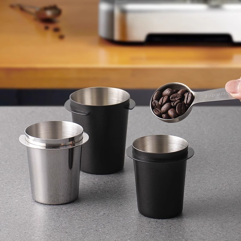 咔咔巫304不锈钢咖啡机接粉杯咖啡豆量杯闻香杯51/58通用接粉器