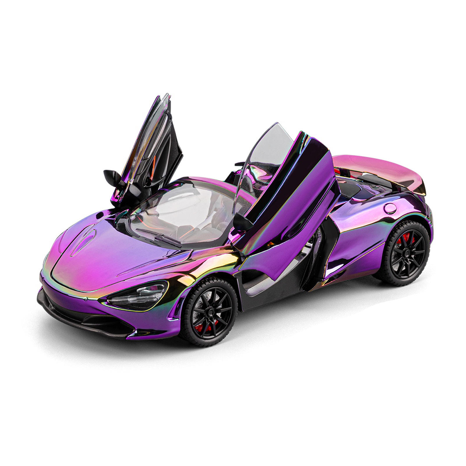 新款 1:24麦凯伦720S电镀版合金车模灯光超跑俱乐部摆件拍摄道具