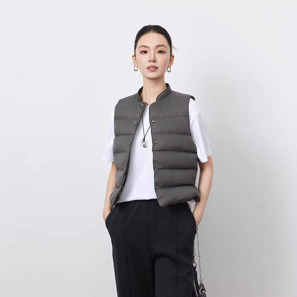 秋冬白鸭绒羽绒服女马甲轻薄内搭防风保暖内胆坎肩外套超常规