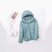 多巴胺色便携式 新款 秋冬轻薄女立领连帽羽绒服短款 耐脏外套潮