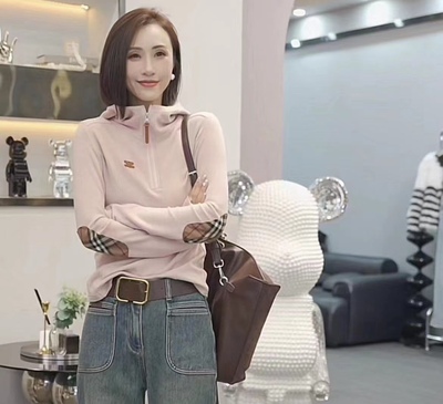 立领卫衣女2025新款休闲内搭上衣