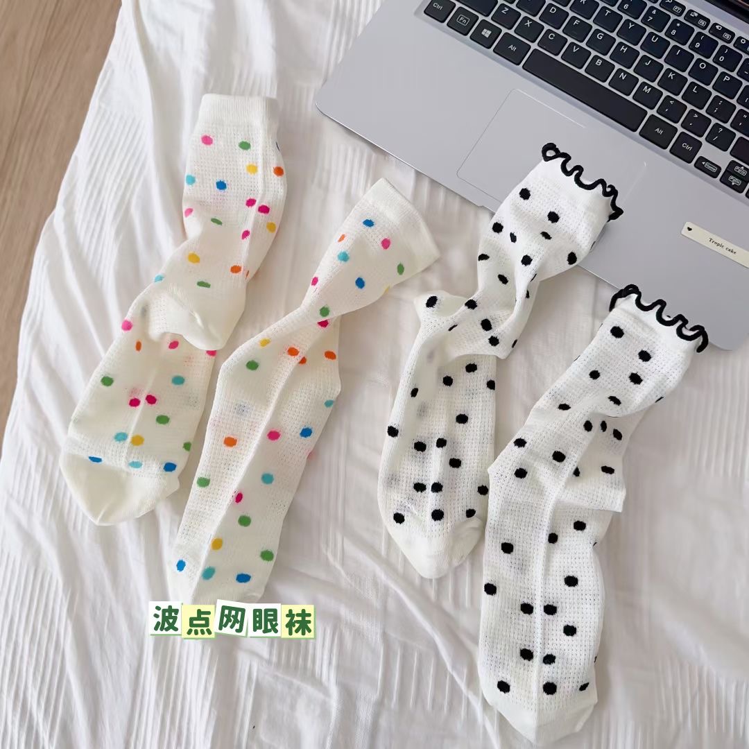 网眼薄款可爱日系jk学生堆堆袜女
