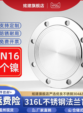 316L不锈钢盲板法兰盖 PN10-16公斤RF突面堵片国标机械部GB5010