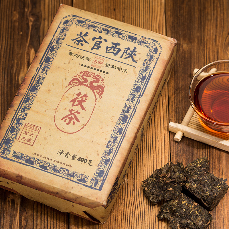 四年陈料泾阳茯茶400g秦御手筑黑茶金花茯茶口粮益生菌茶陕西特产